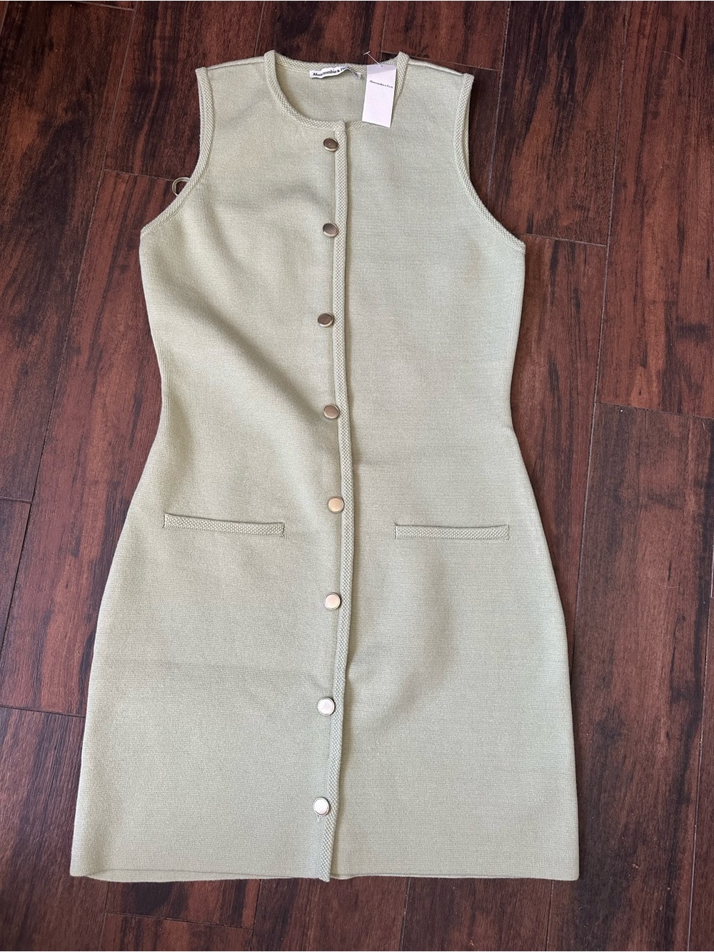 The A&F Mara Mini Sweater Dress - Light Green - Picture 8 of 9
